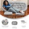 Flash Furniture Eleanor 56-in Portable Folding Double Saucer Chair w/2 Folding Ottomans Gray Faux Fur w/Gold Frame FV-FDS-001-2FR-GY-SGD-GG - alternate 8